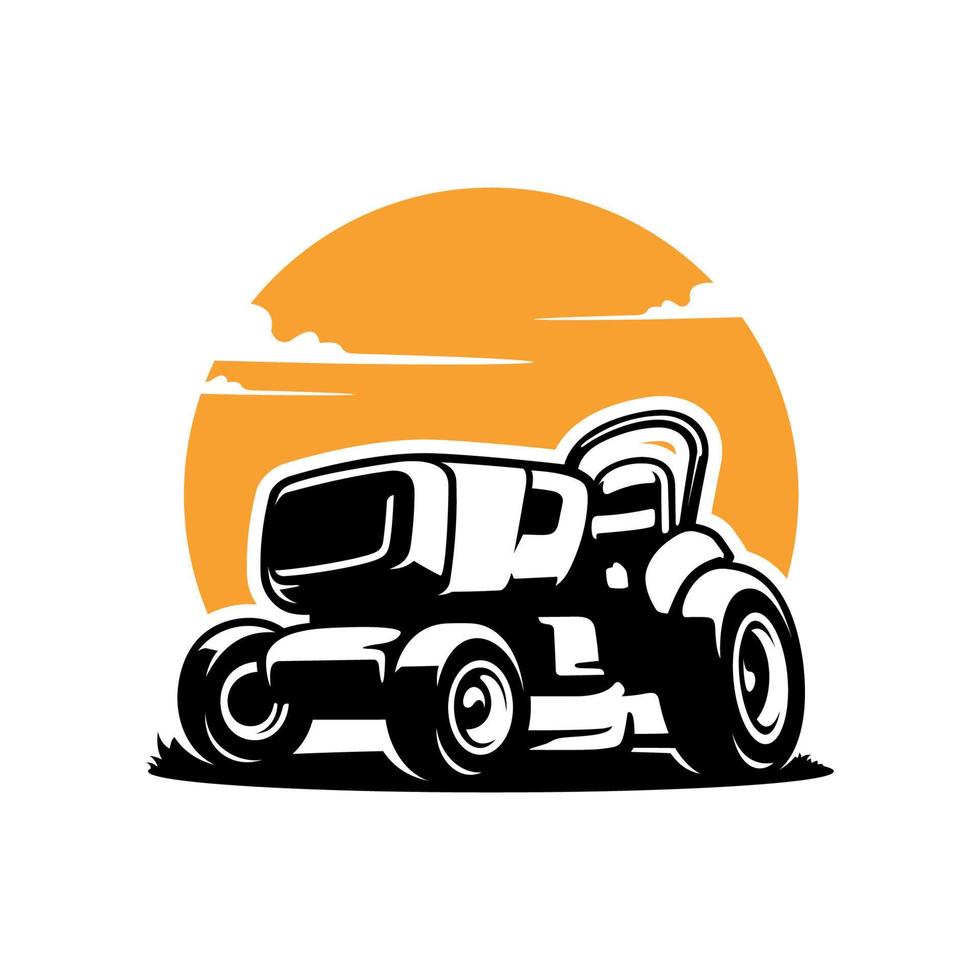 silhouette of lawn mower illustration vector