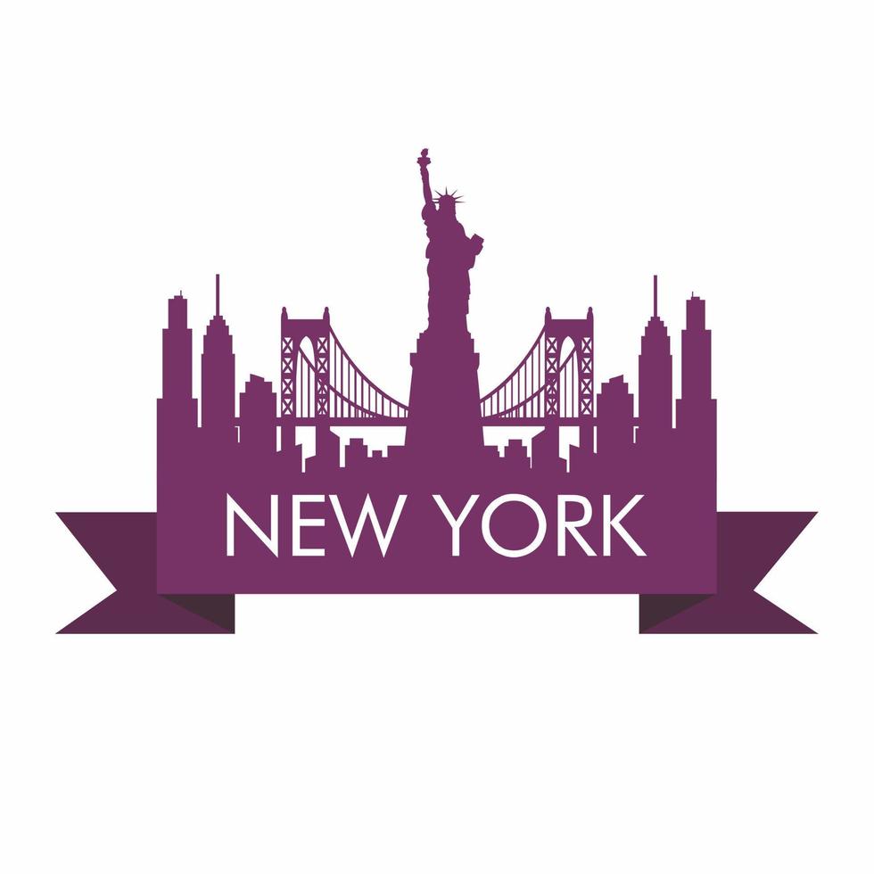 New York skyline silhouette vector illustration template