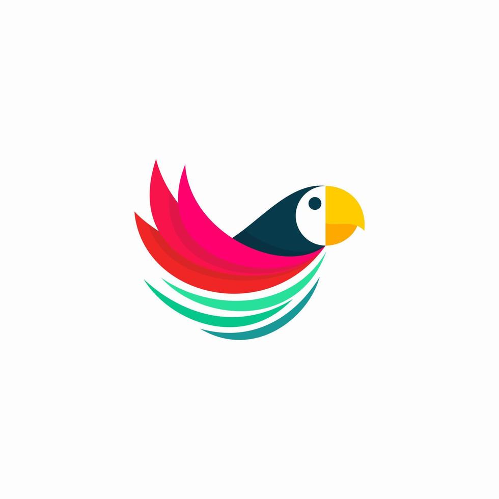 abstract parrot bird nest logo vector