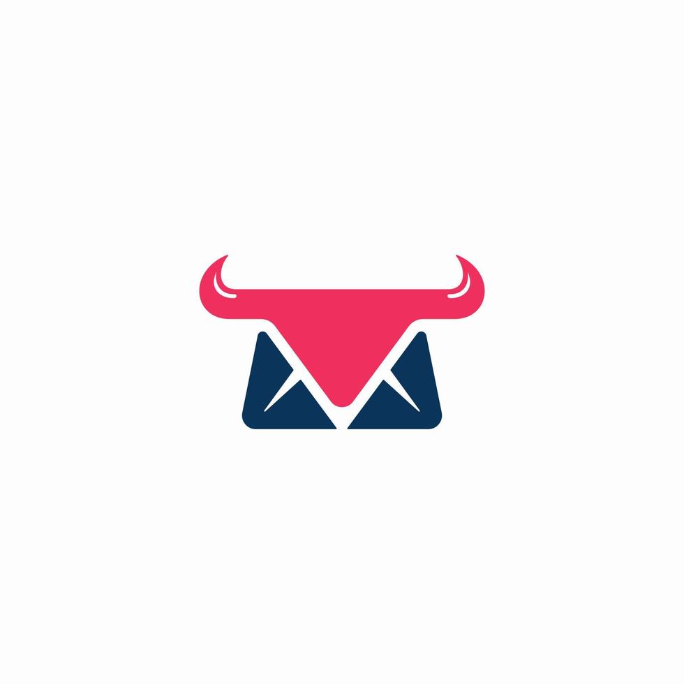 abstract email bull logo design vector