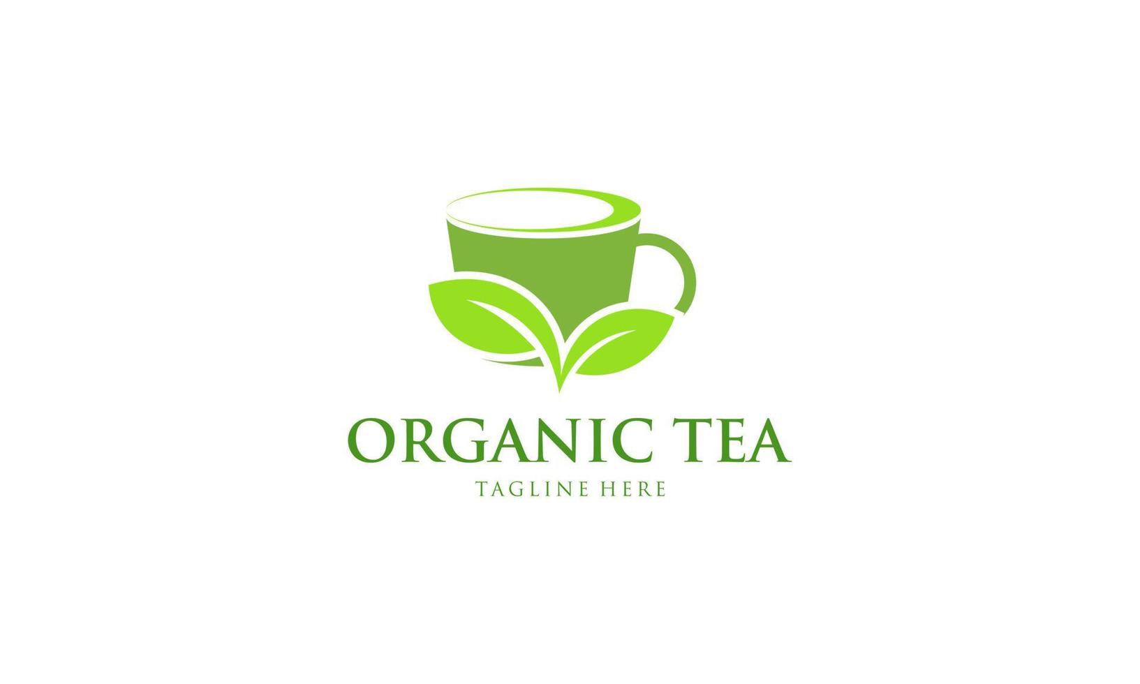 Creative Organic Green Tea Logo Design vector