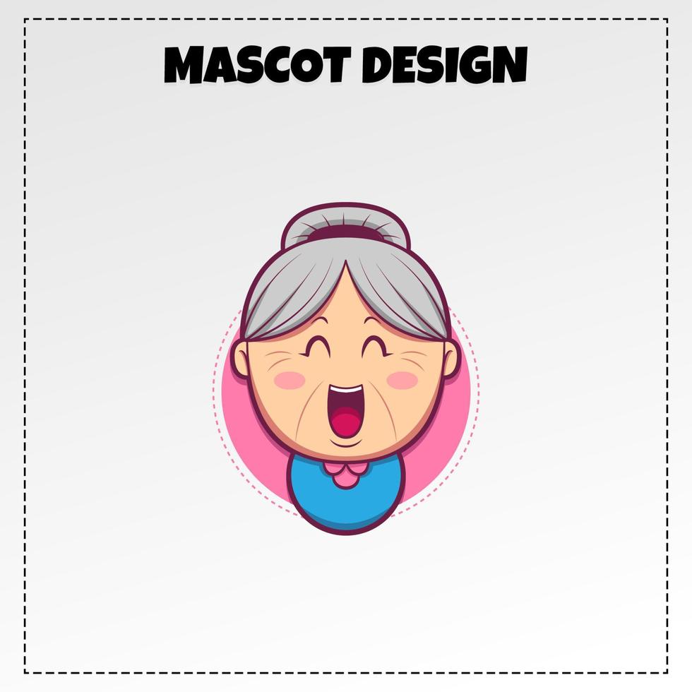 Vector indonesian traditional food logo grandmother's hair mascot illustration vector design