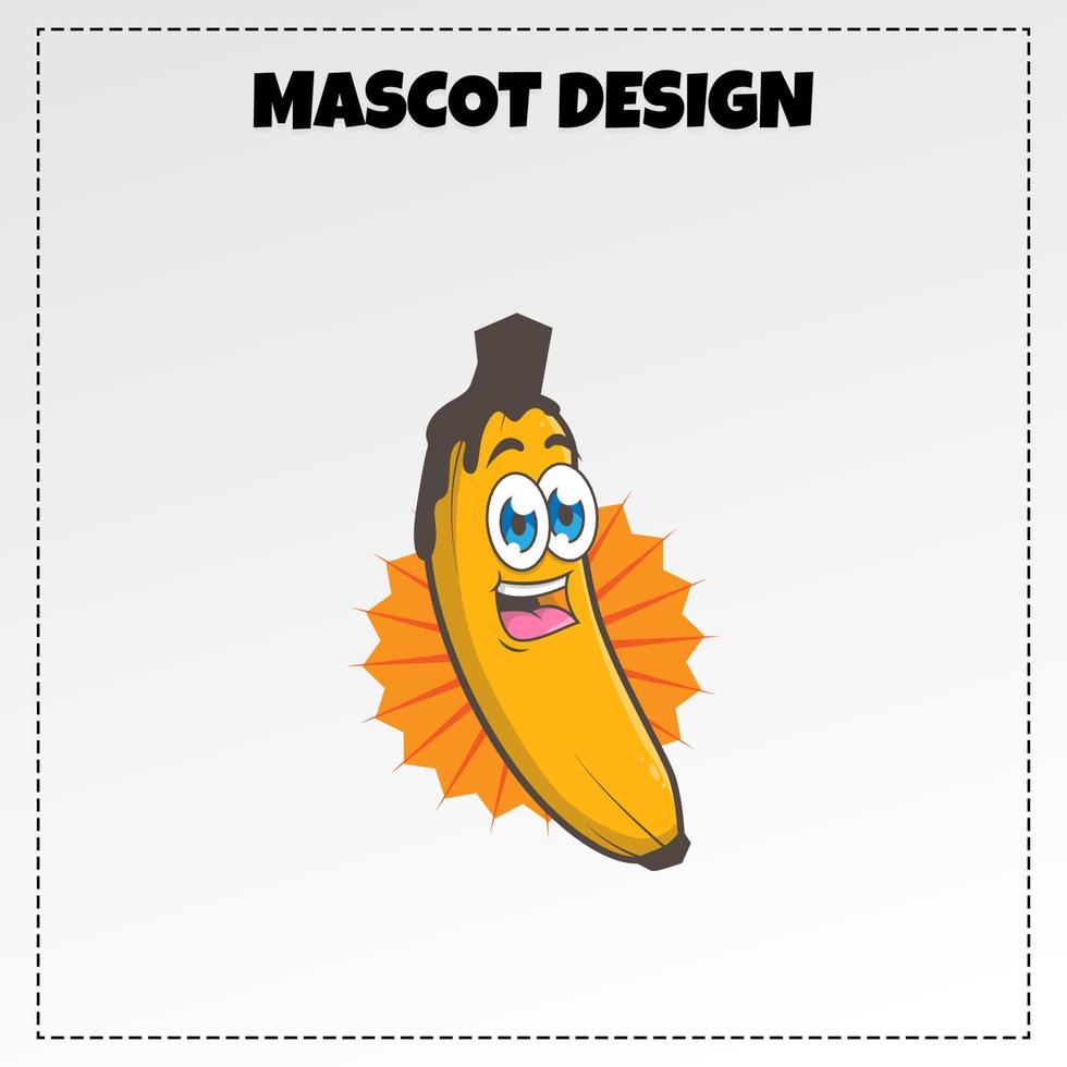 choco plátano logo mascota ilustración vector diseño