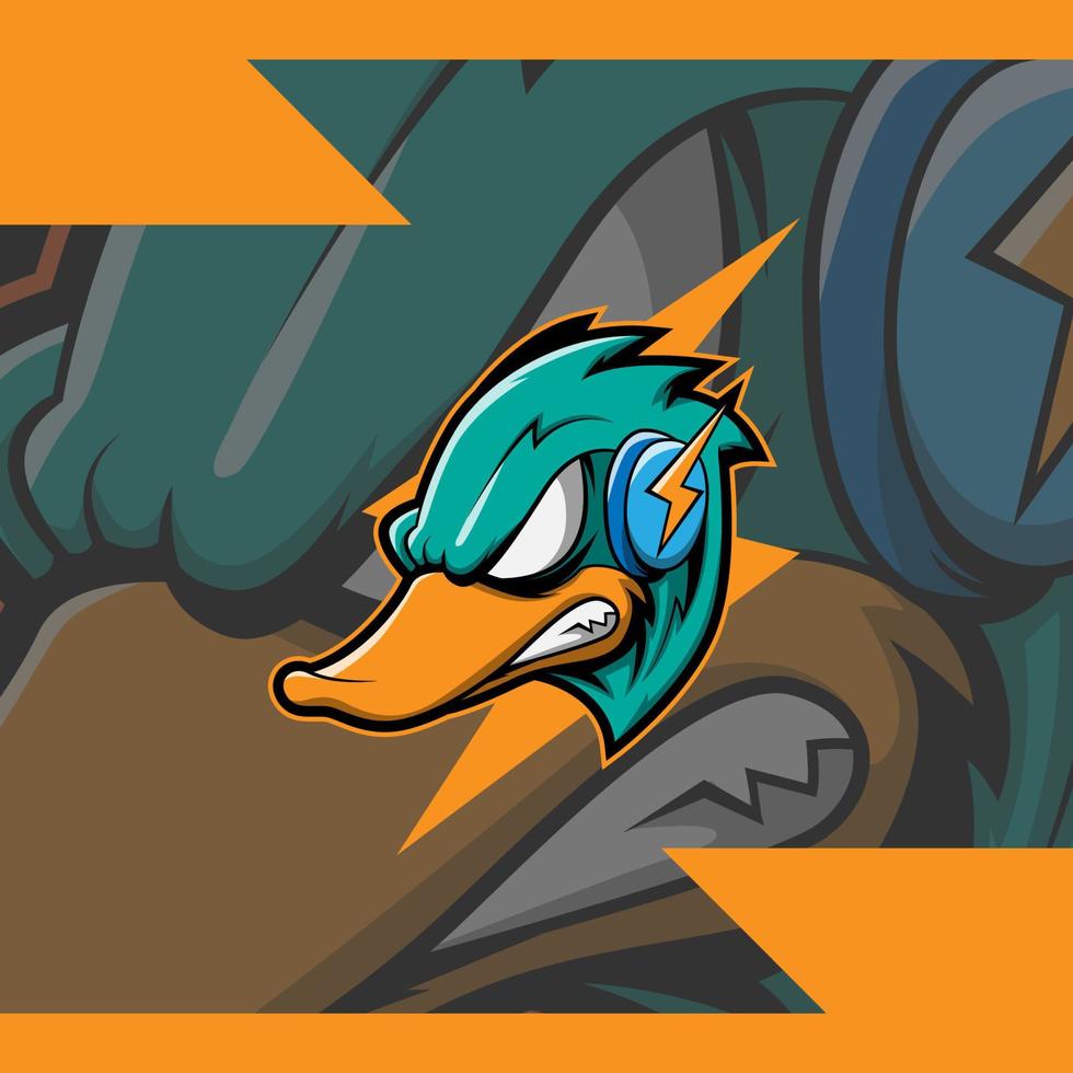 Vector esports mascot logo team duck flash squad