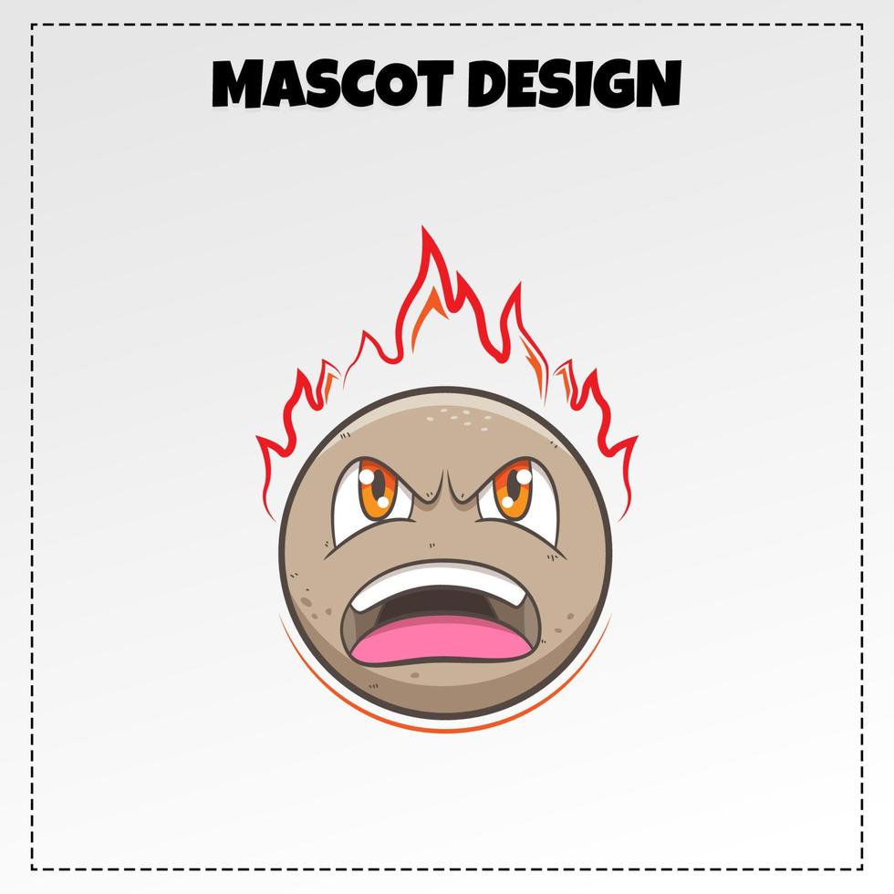 food logo grilled meatballs mascot illustration vector design