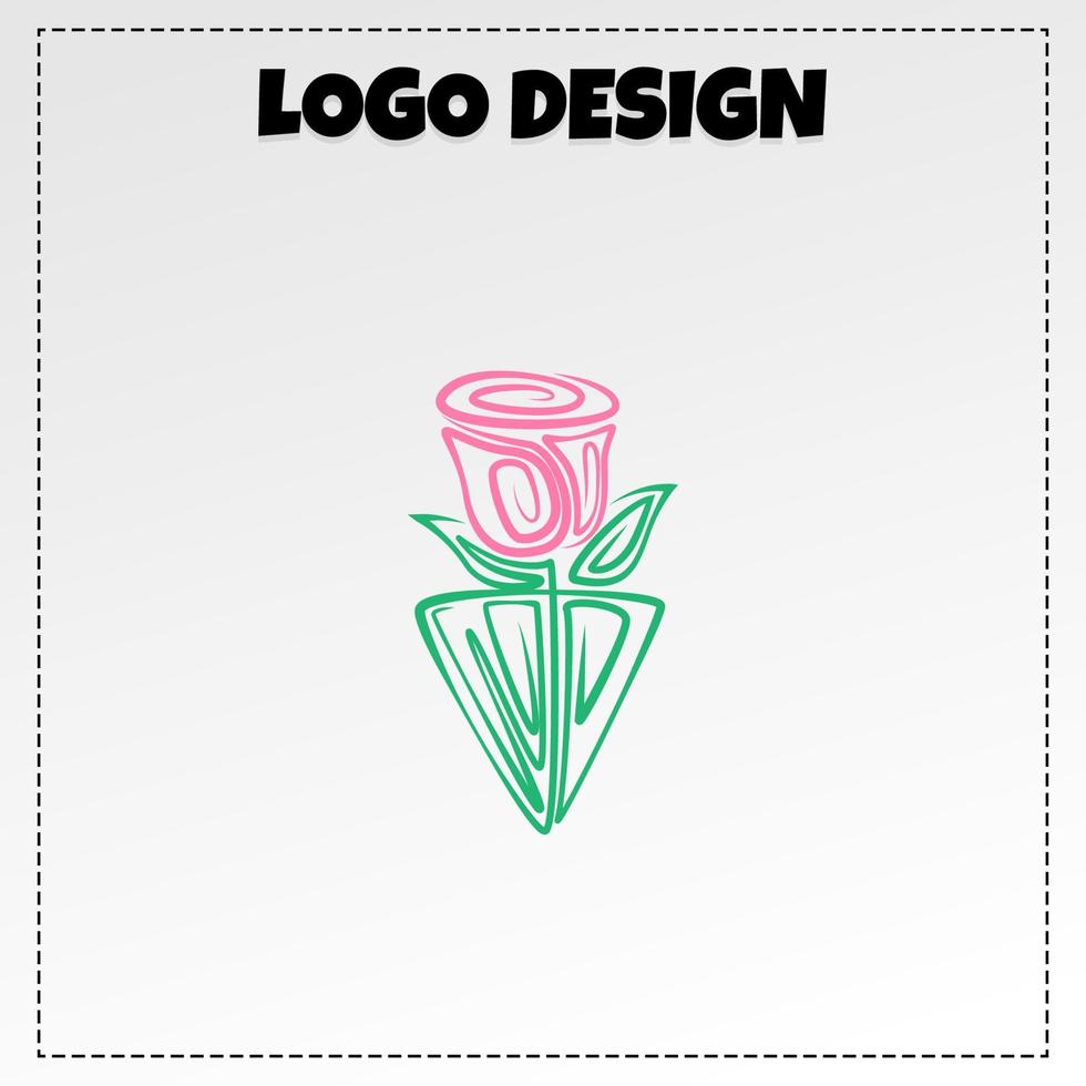 Vector flower logo illustration vector design