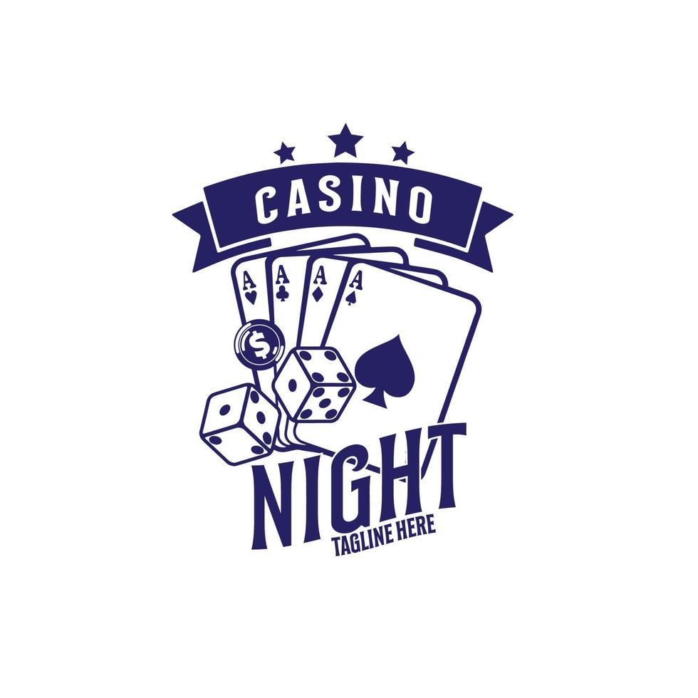 logo casino playing cards vector  illustration