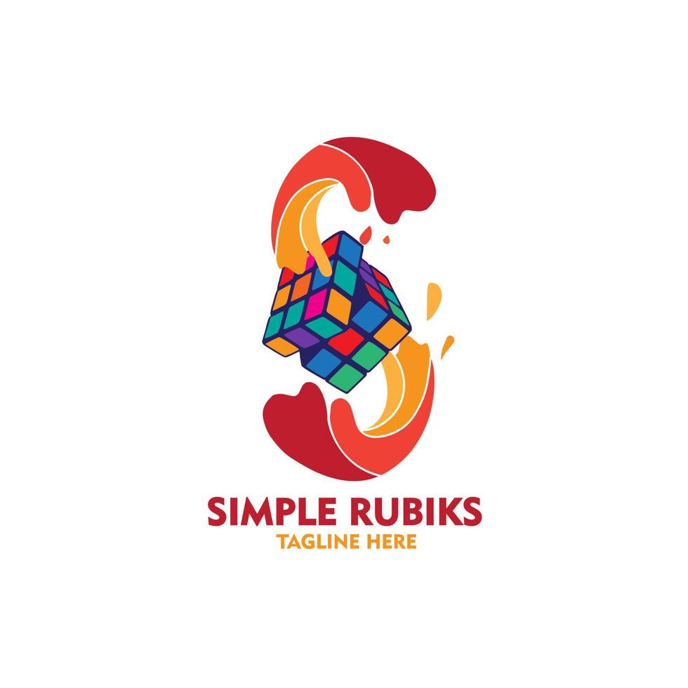 logo rubik vector modelo ilustración