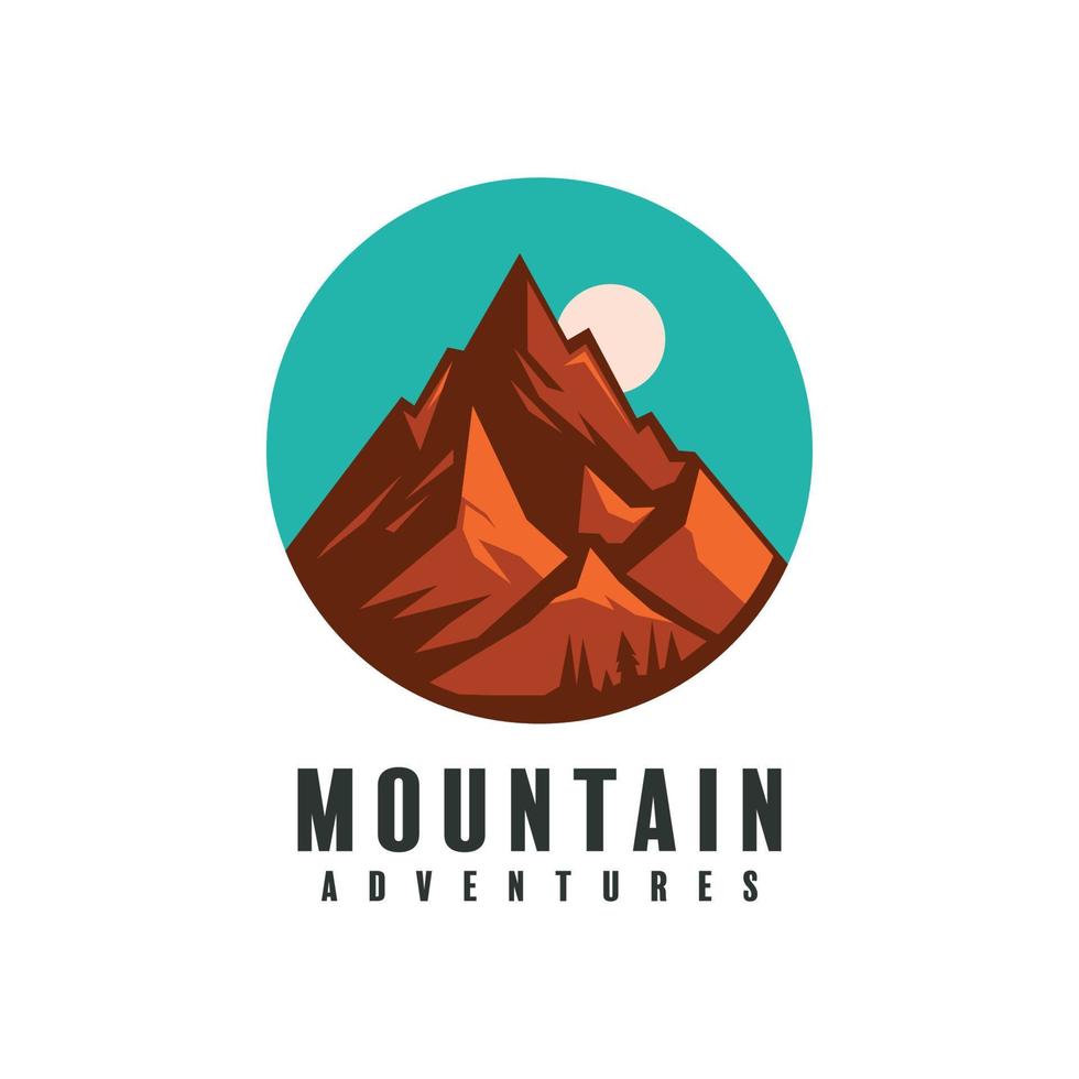 montaña emblema logo diseño aislado blanco antecedentes. vector ilustración