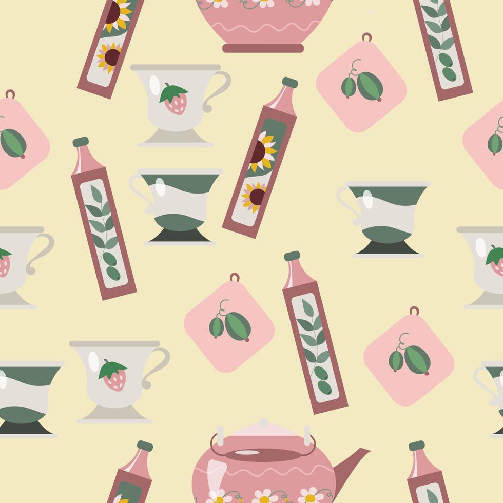 cute kichen utensil pattern vector