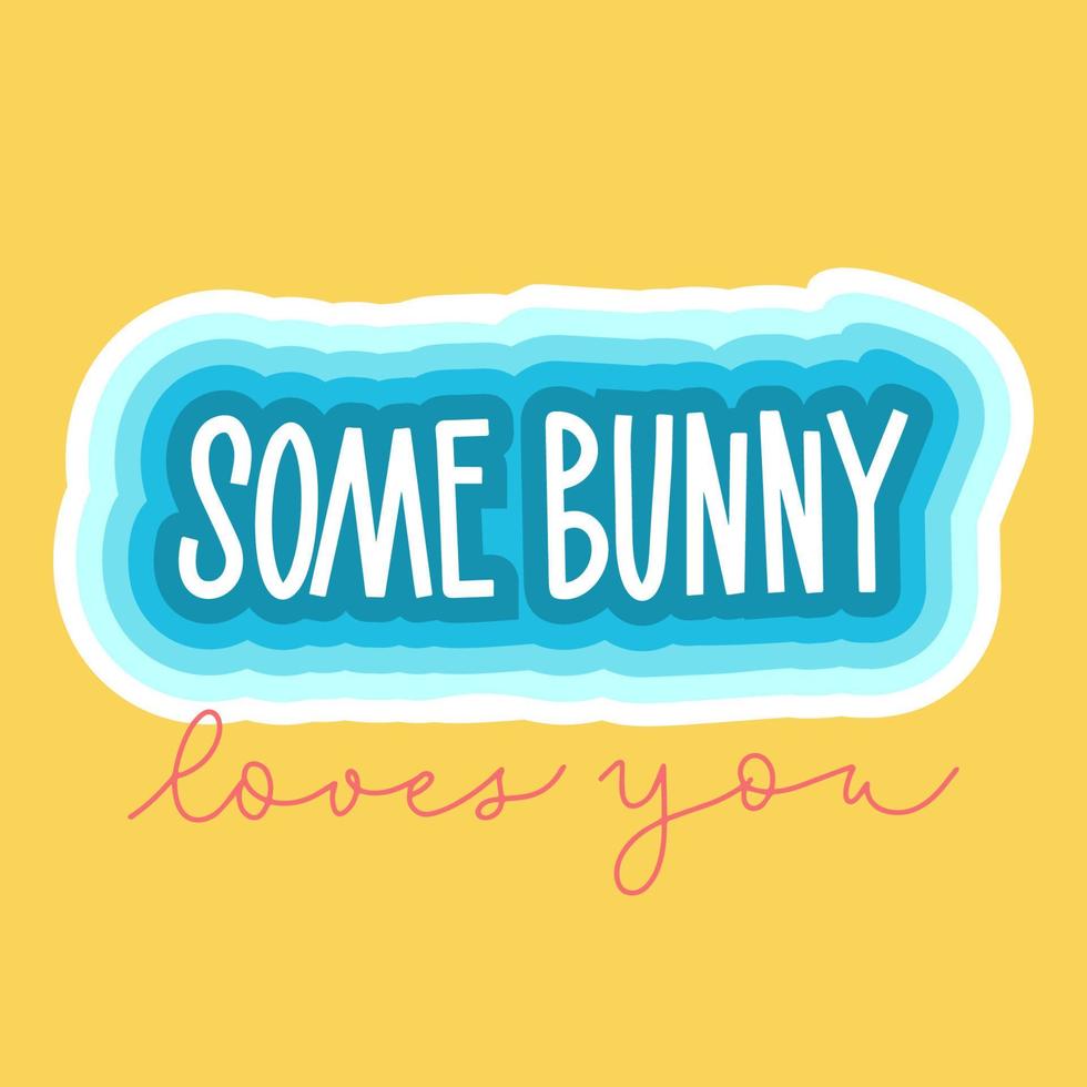 Joyful Happy Easter hand-drawn lettering for greeting cards, social media posts, stickers. Colorful candy pastels spring vector illustration in flat style.