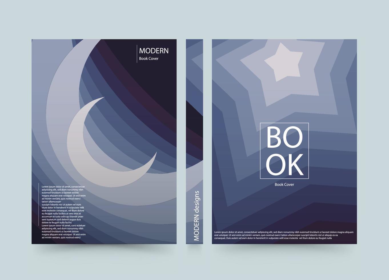 Book Cover night moon and star booklet design simple unique book cover design vector
