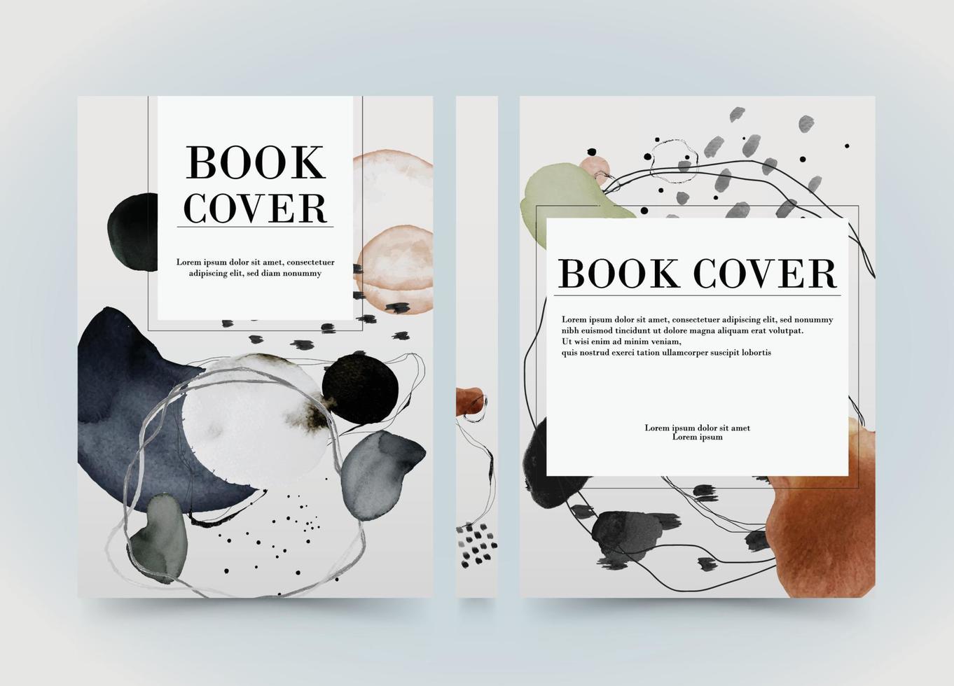 libro cubrir resumen Arte acuarela diseño vector tapa blanda vívido diseño