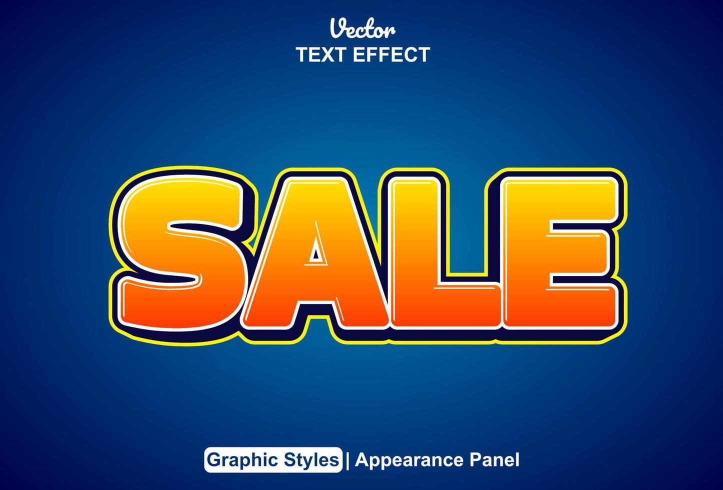 sale text effect with orange and blue color graphic style editable vector