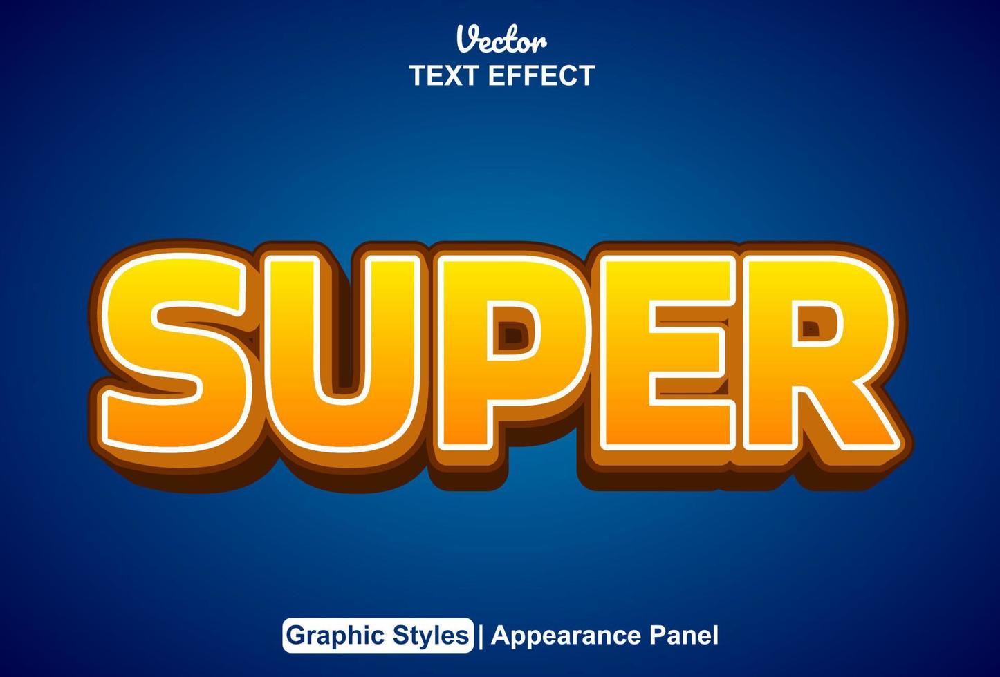 super text effect with orange and blue color graphic style editable vector