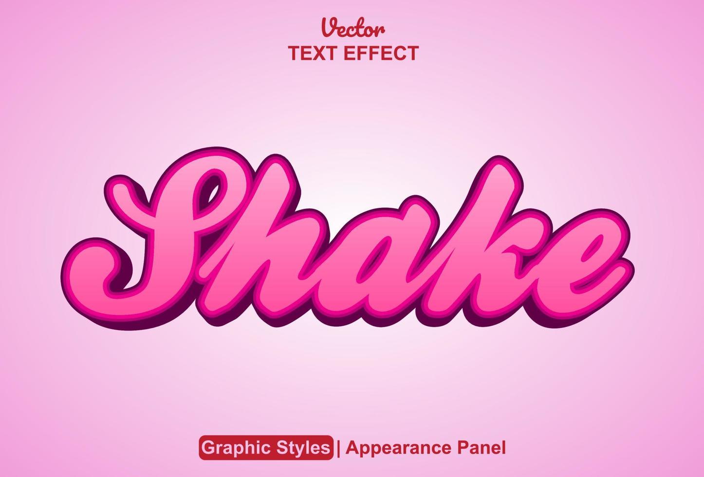 shake text effect with pink color graphic editable style vector
