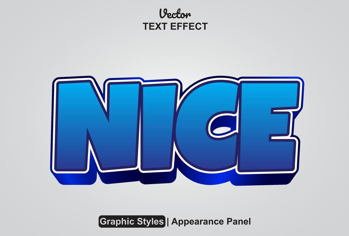 nice text effect with editable blue color graphic style vector