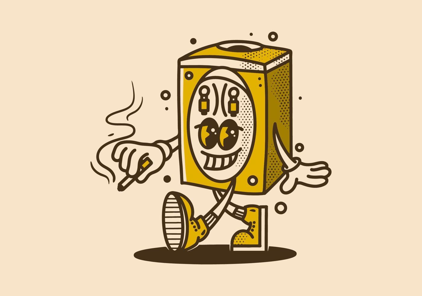 Mascot character illustration of broccoli playing roller skates vector