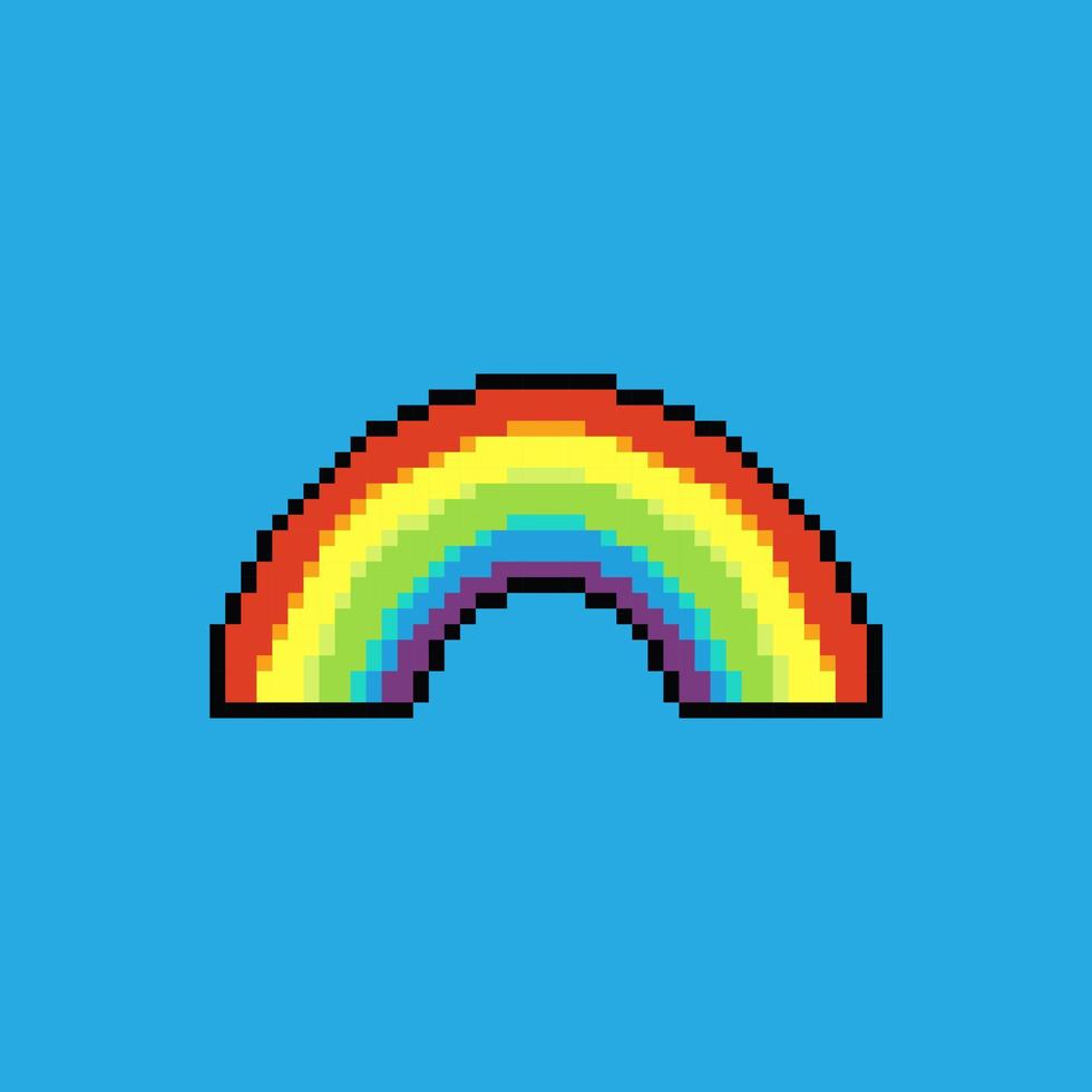 Pixel art illustration Rainbow. Pixelated Rainbow. Colorful Rainbow pixelated for the pixel art game and icon for website and video game. old school retro. vector