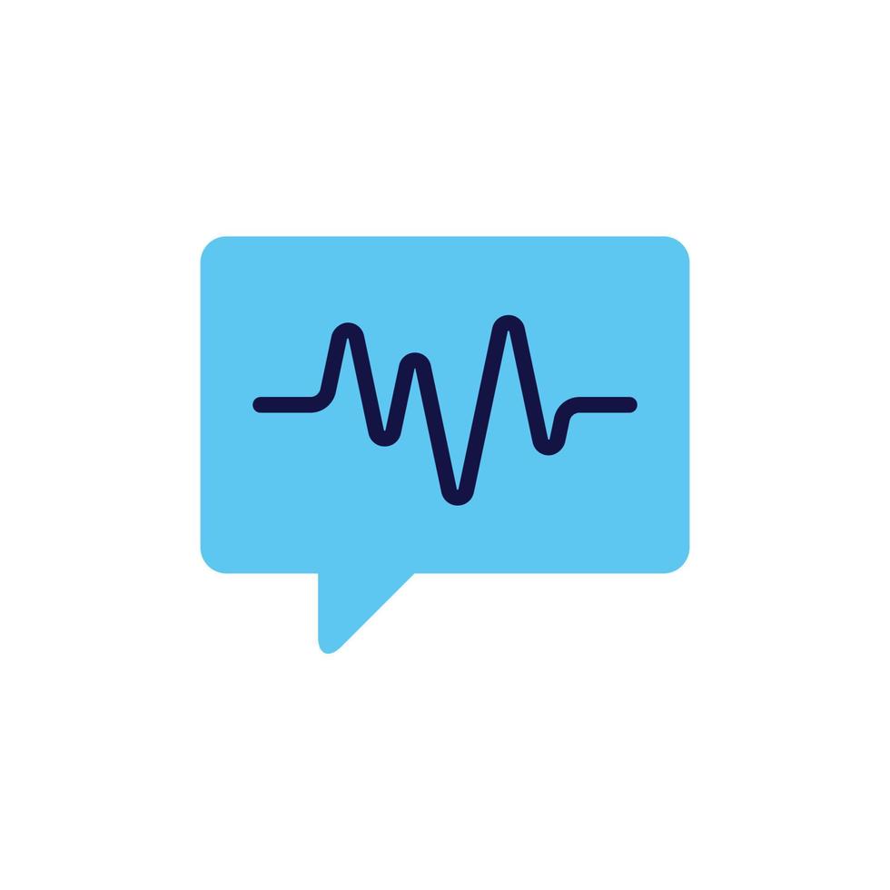 icon vector concept of conversation review, seismic or health findings are illustrated by comments and heart or radio wave symbols. Can used for social media, website, web, poster, mobile apps