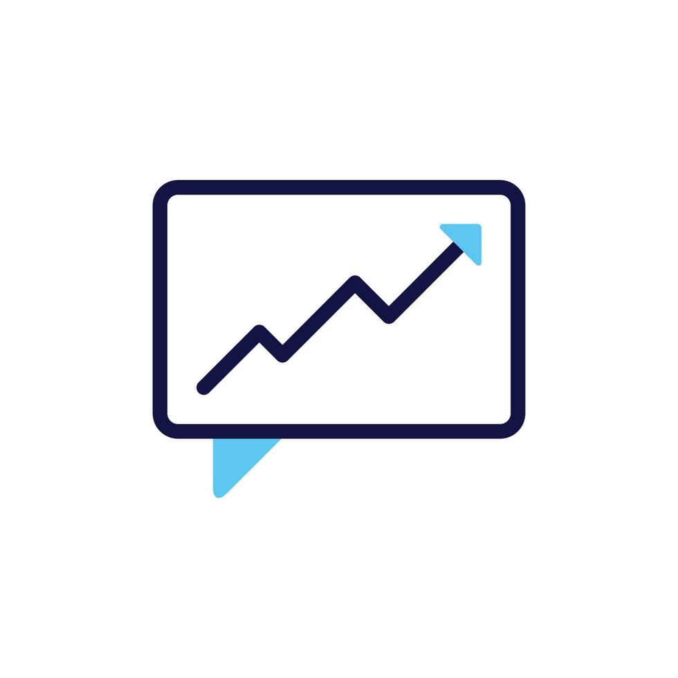 icon vector concept of Data review increase in business sales and investment is illustrated comments and up arrow increases symbol. Can used for social media, website, web, poster, mobile apps