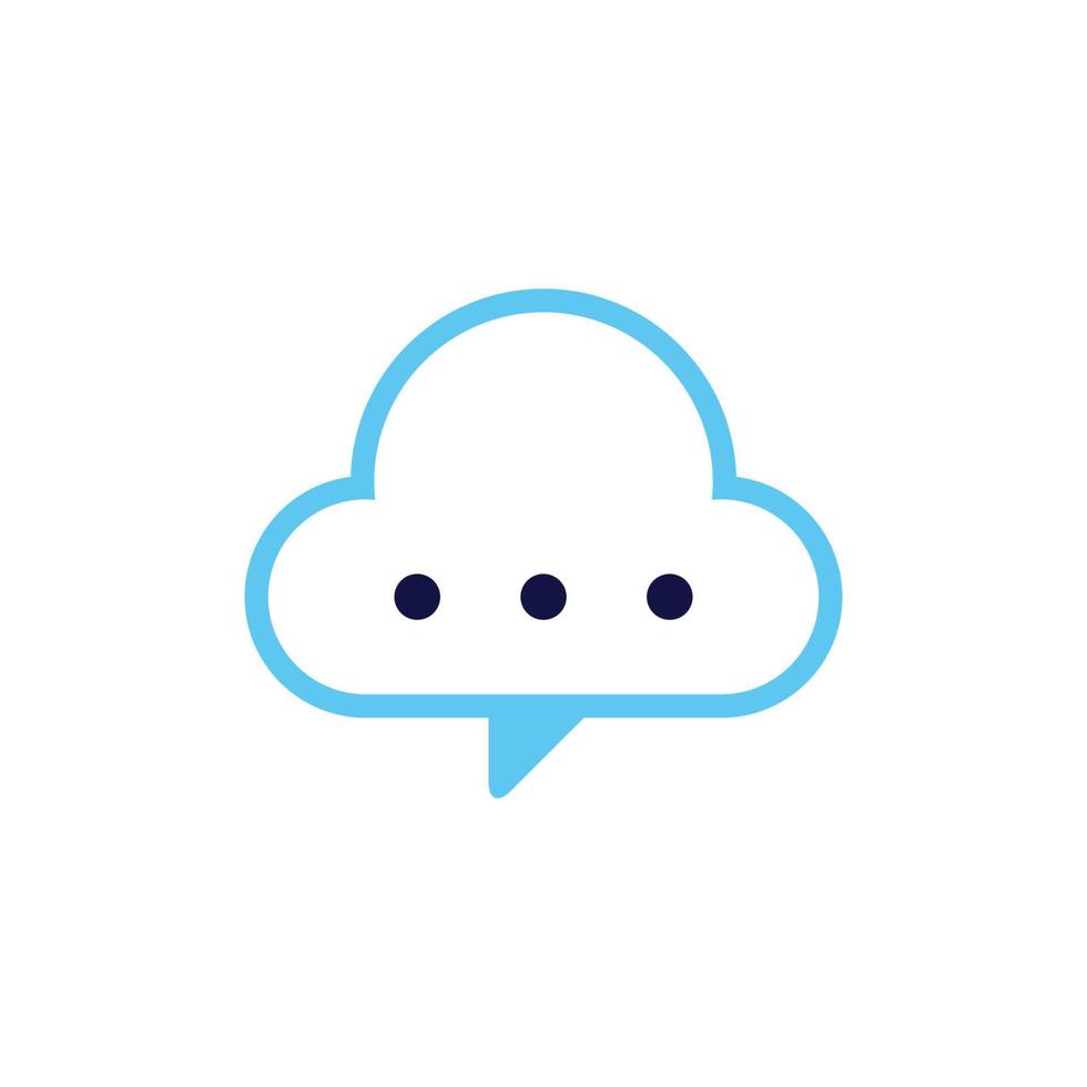 icon vector concept of Reviews and opinions stored in cloud illustrated by comment symbol in shape of cloud. Can used for social media, website, web, poster, mobile apps