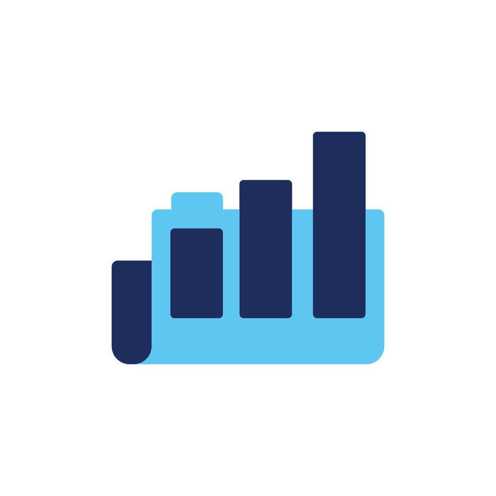 vector icon concept of folders and bar charts. Can be used for education, office, company, business, technology. Can be for web, website, poster, apps