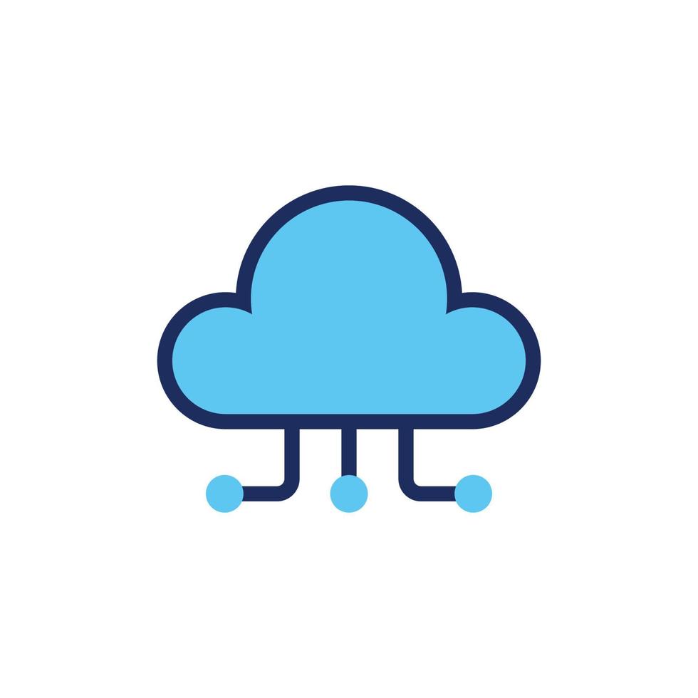 vector icon concept of cloud and network. Can be used for office, technology, education, company. Can be for web, website, poster, apps