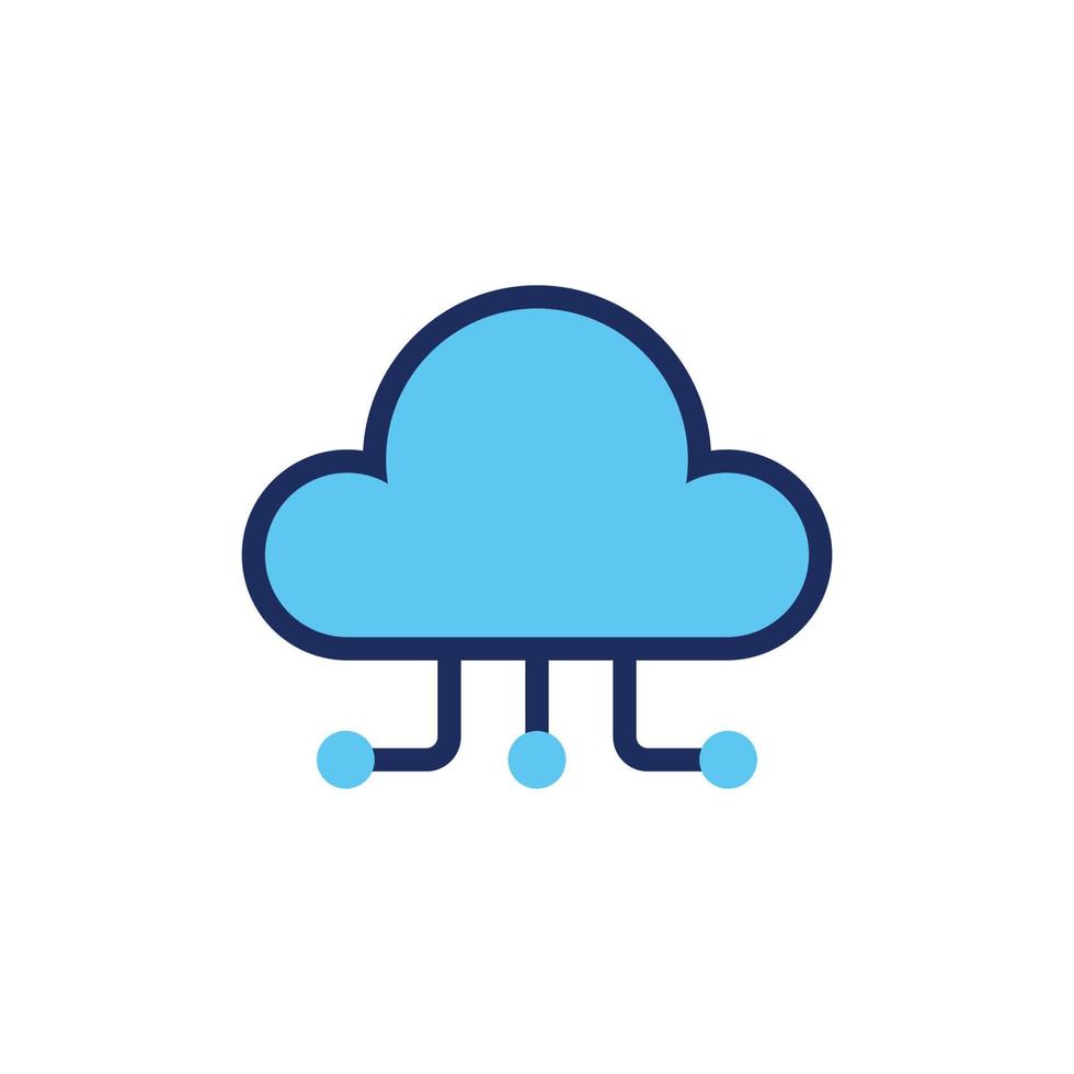 vector icon concept of cloud and network. Can be used for office, technology, education, company. Can be for web, website, poster, apps