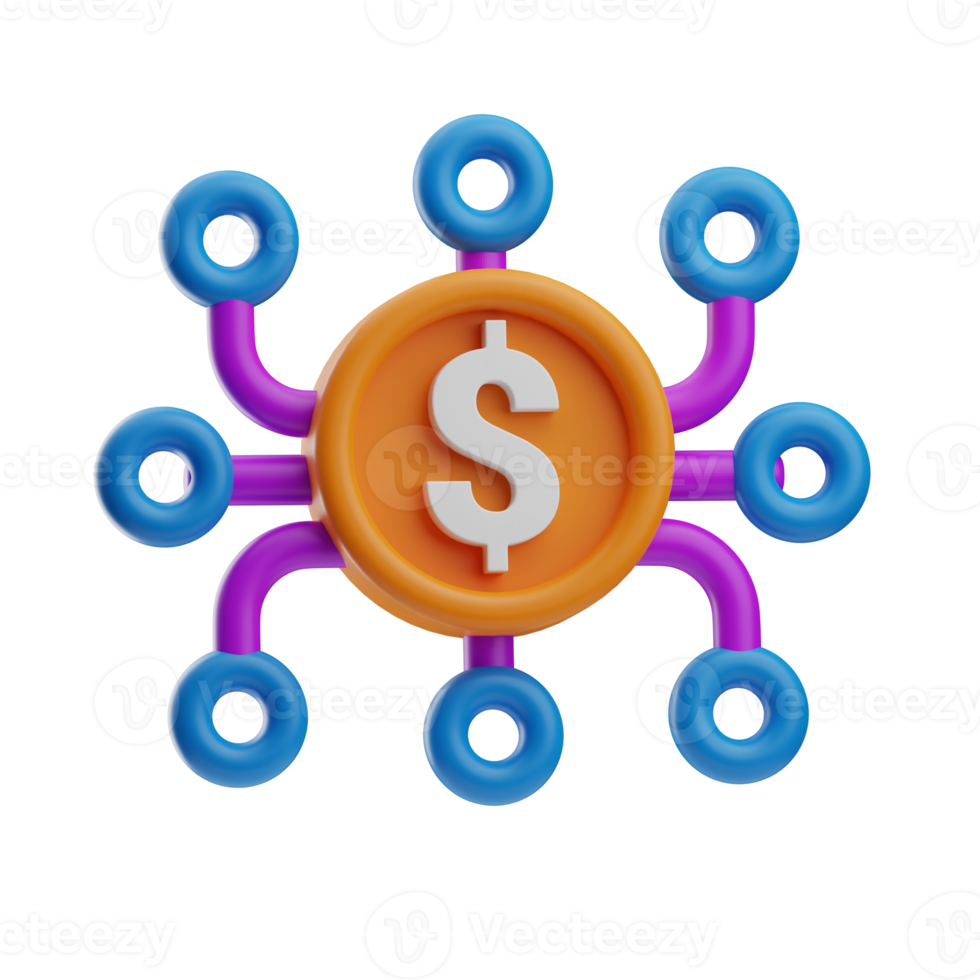 3D Illustration Bitcoin Cryptocurrency connection png