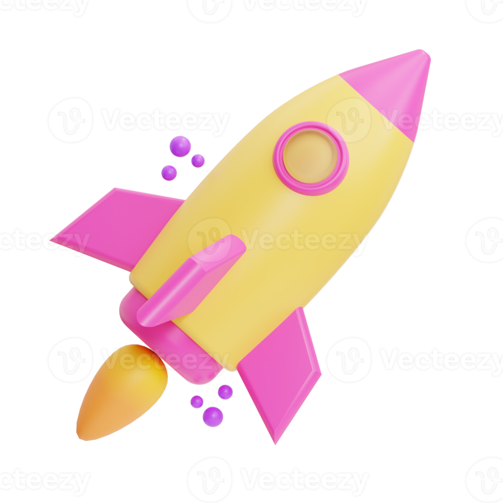 Business Icon, Rocket , 3D Illustration png