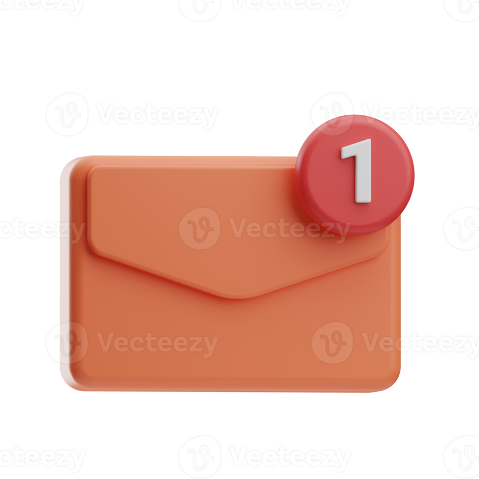 E-Commerce mail notification 3D Illustration png