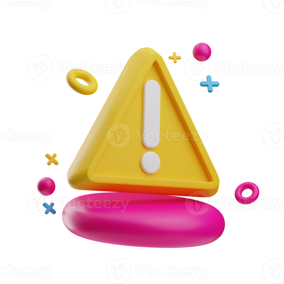 UI Icon, Warning Message, 3D Rendering png
