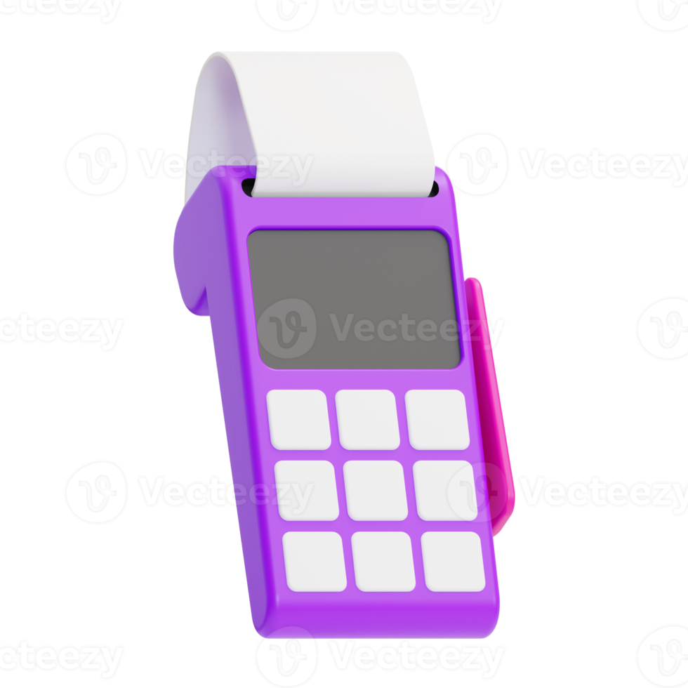 Accountant Payment, thermal printer, mobile mini, Icon 3D Illustration png
