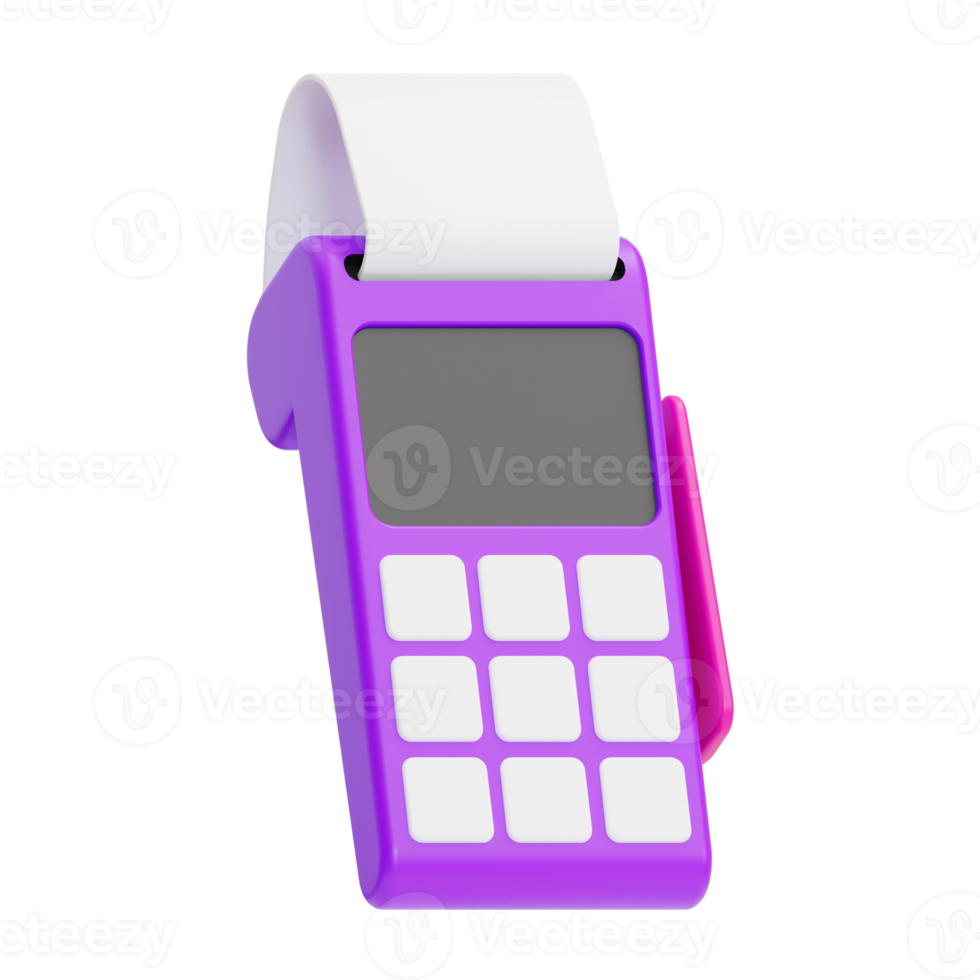 contador pagamento, térmico impressora, Móvel mini, ícone 3d ilustração png