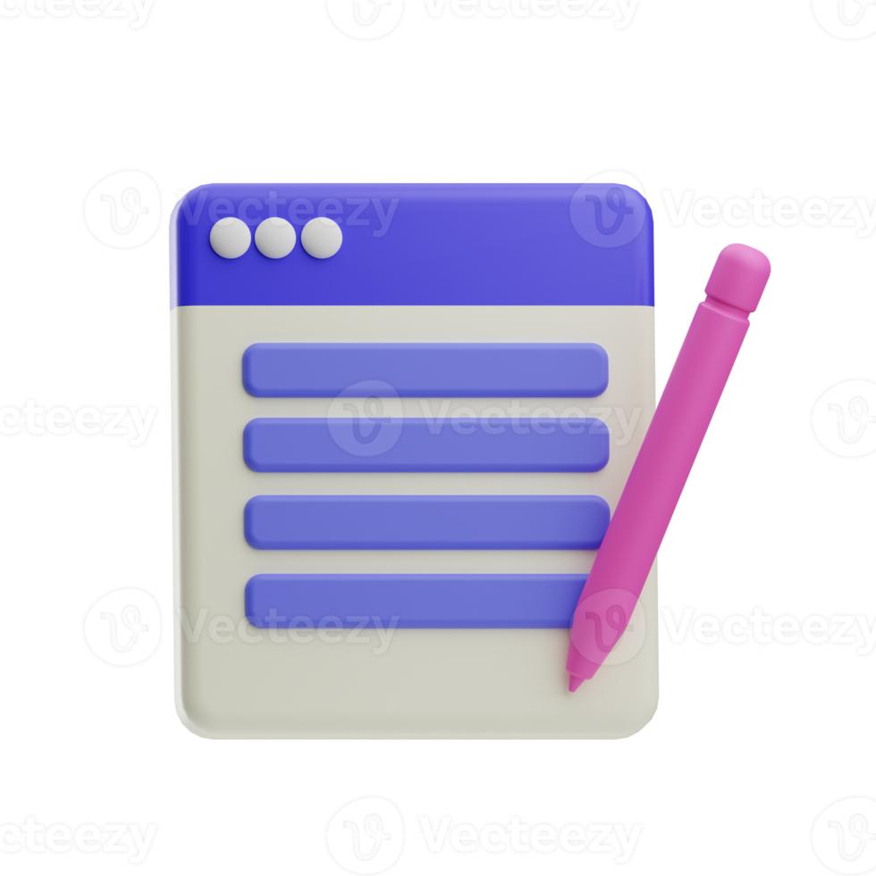 3D Illustration Website UI Kit notes png