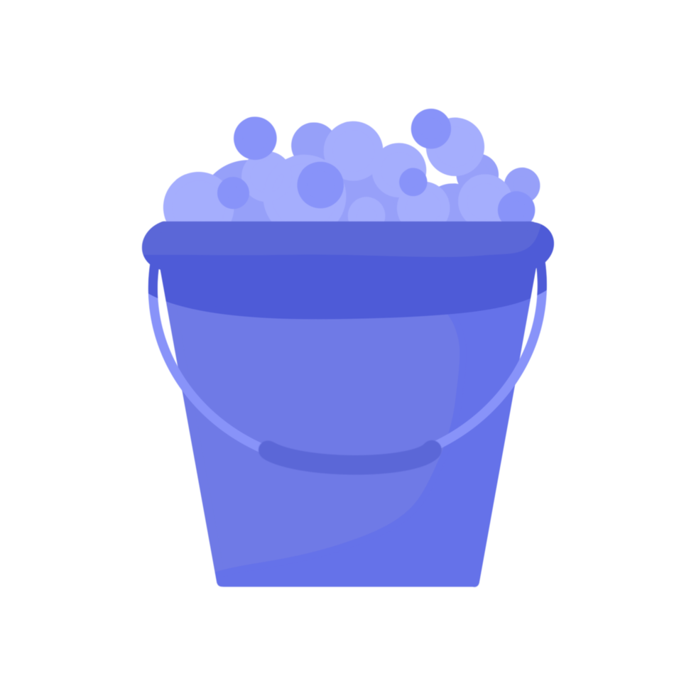 blue bucket with foam png