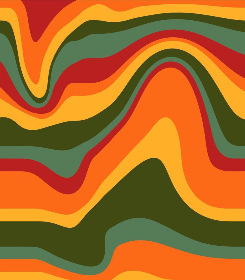 psicodélico remolino aparato de relojería modelo en 1970 estilo. psicodélico retro olas fondo de pantalla. líquido aparato de relojería antecedentes. vector retro diseño