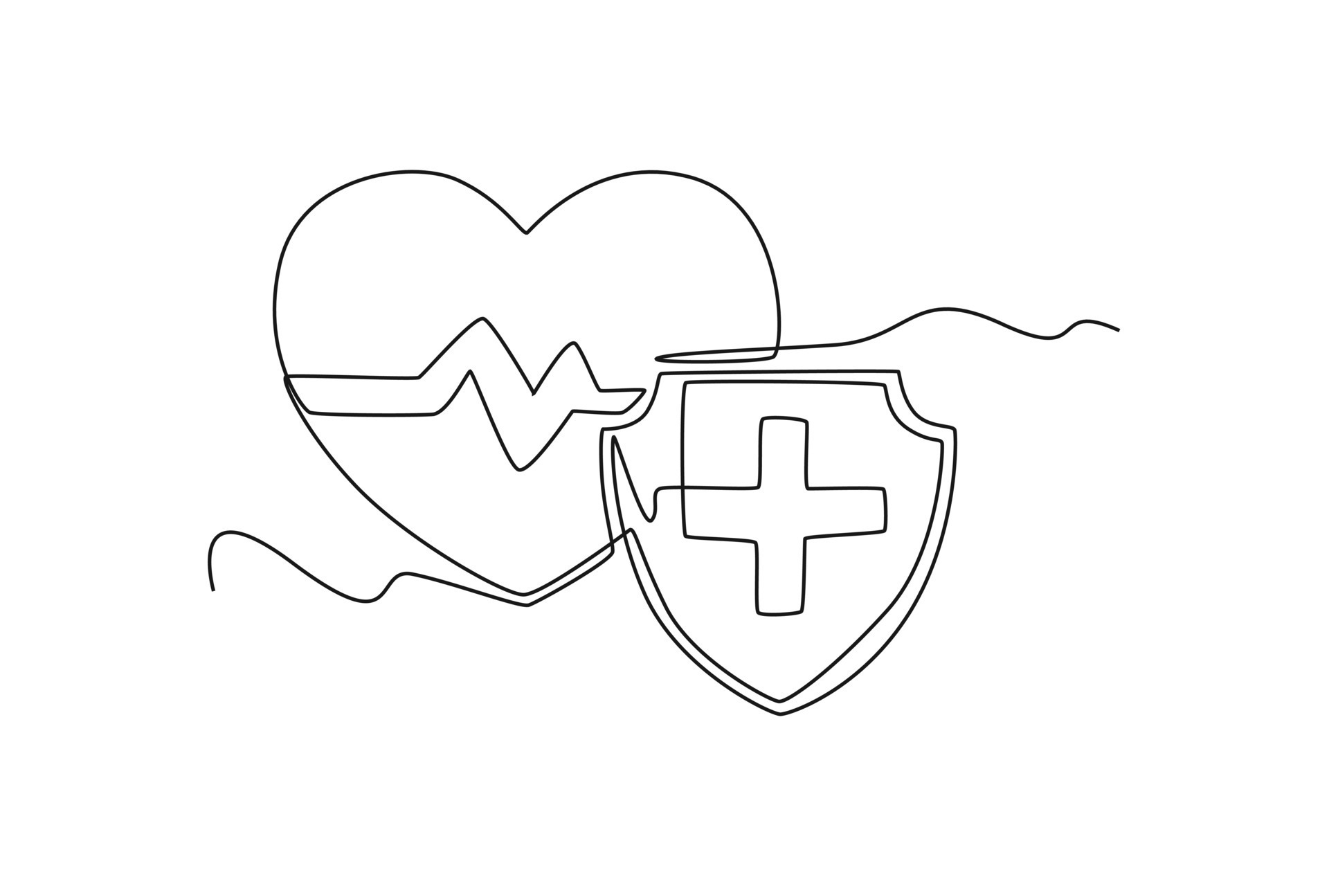 Continuous oneline drawing health insurance concept. Insurance concept
