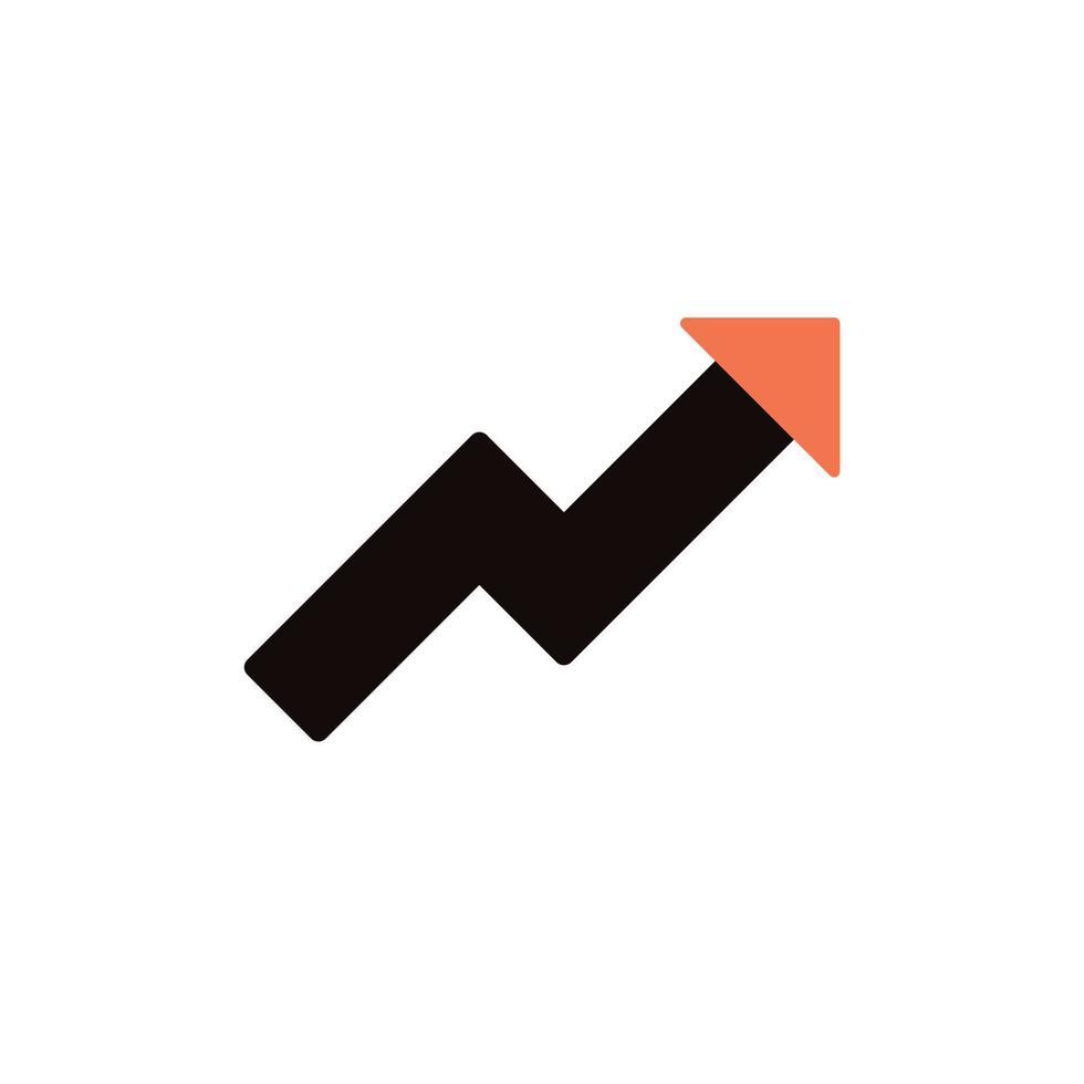 vector icon concept of thick rising chart arrow for economic growth. Can be used for business, company, corporate, banking, economy, education, planning. Can be for web, website, poster, mobile apps