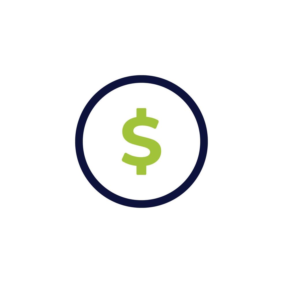 icon vector concept of basic or regular dollar coin with circular lines. Can used for social media, website, web, poster, mobile apps