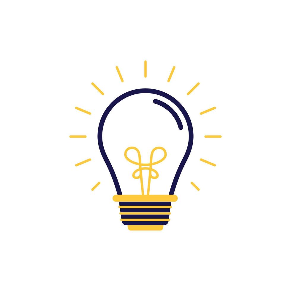 icon vector concept of basic or regular light bulb sparkling and shining with butterfly flick in simple line style. Can used for social media, website, web, poster, mobile apps