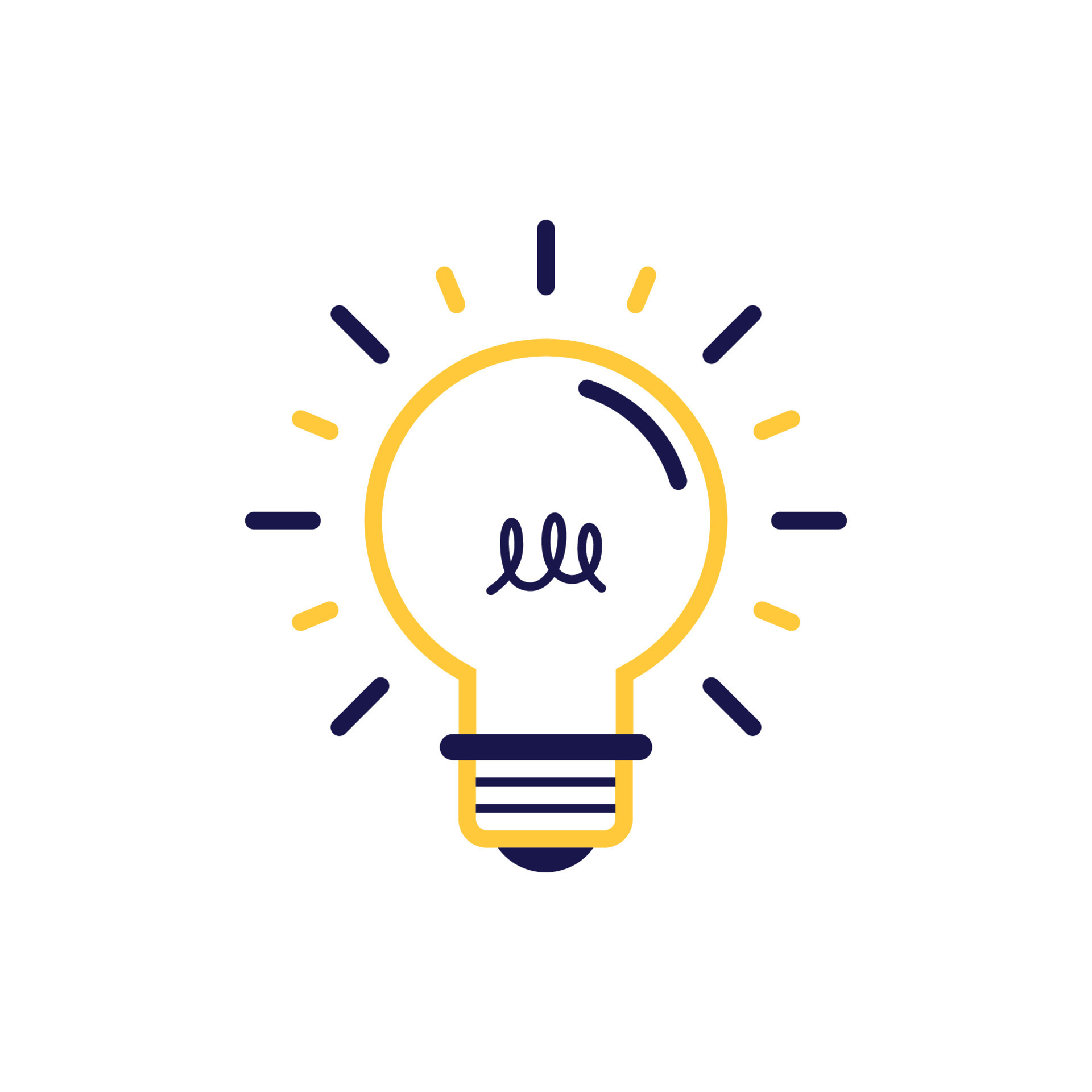 icon vector concept of basic sparkling light bulb or lamp in