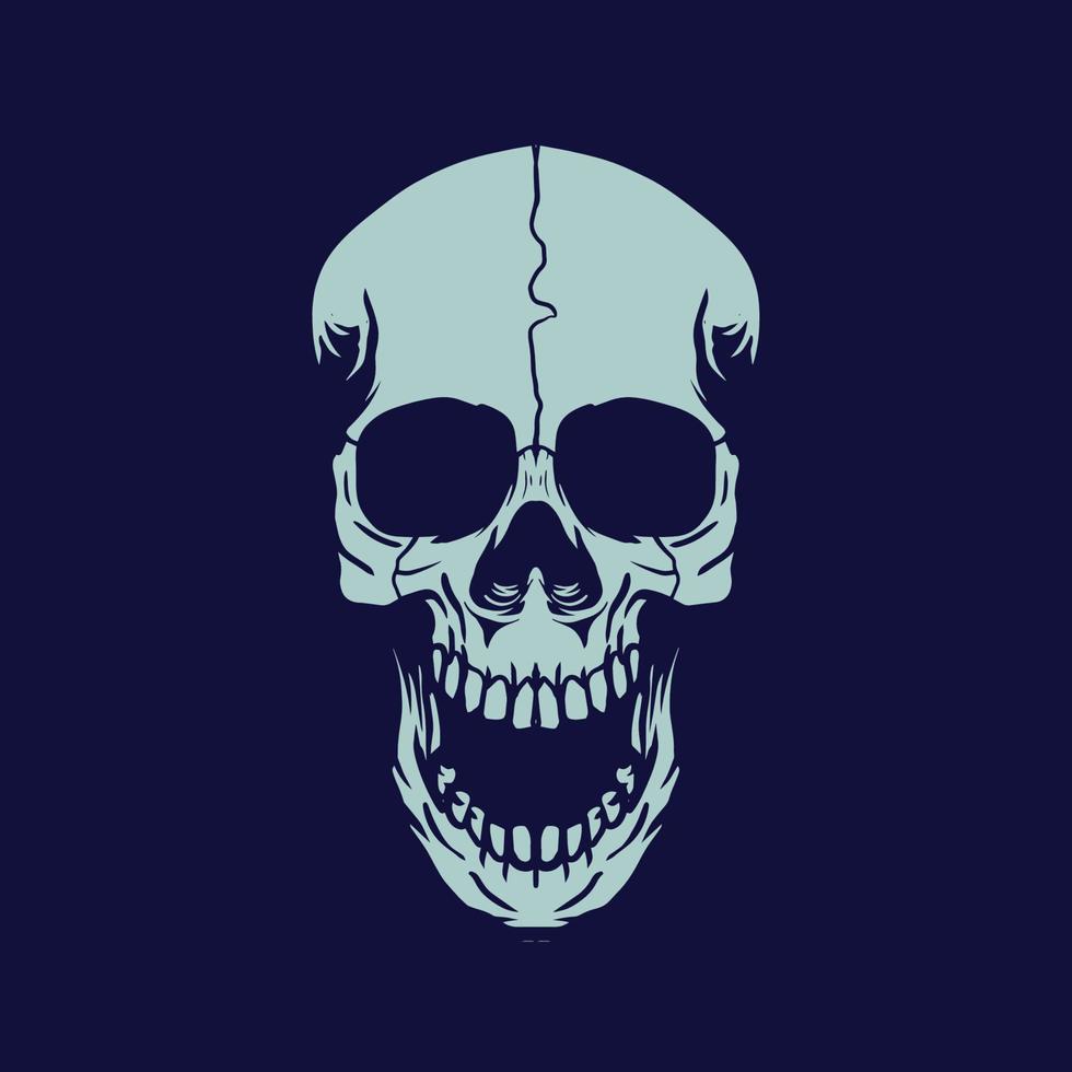 Skull with an open mouth with dark background vector