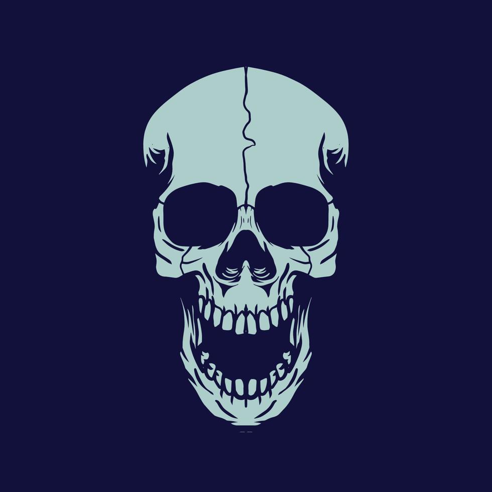 Skull with an open mouth with dark background vector