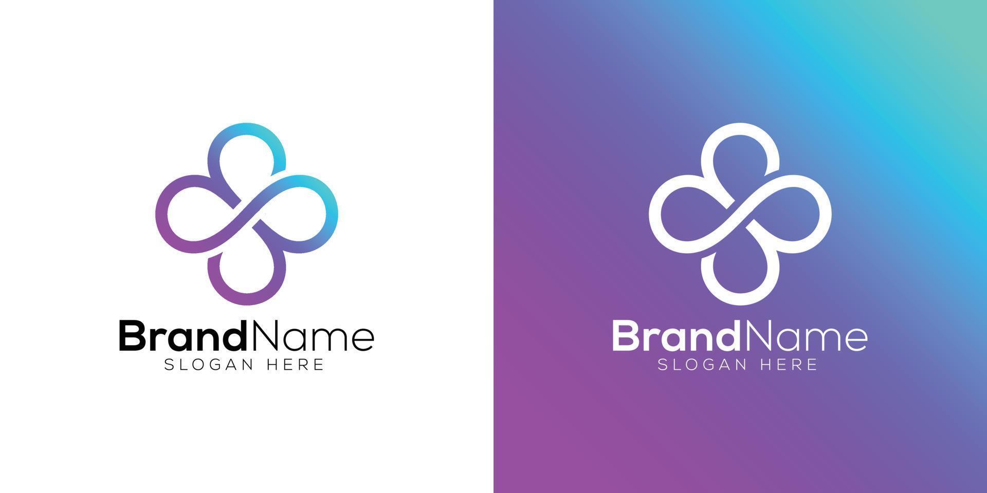 Two infinity logo design template vector