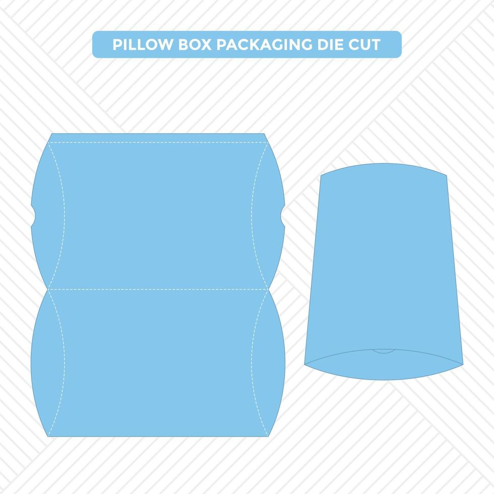 Pillow box packaging die cut template vector