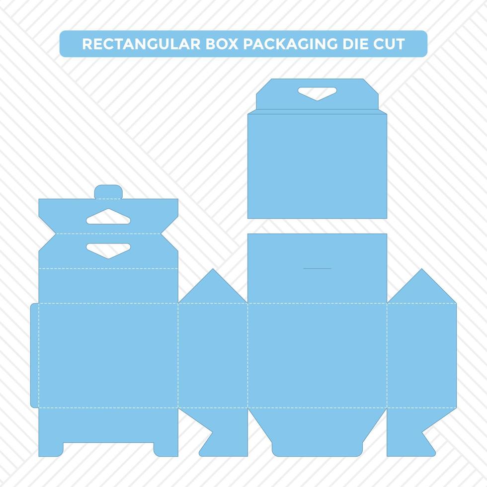 Rectangular gift box die cut template vector