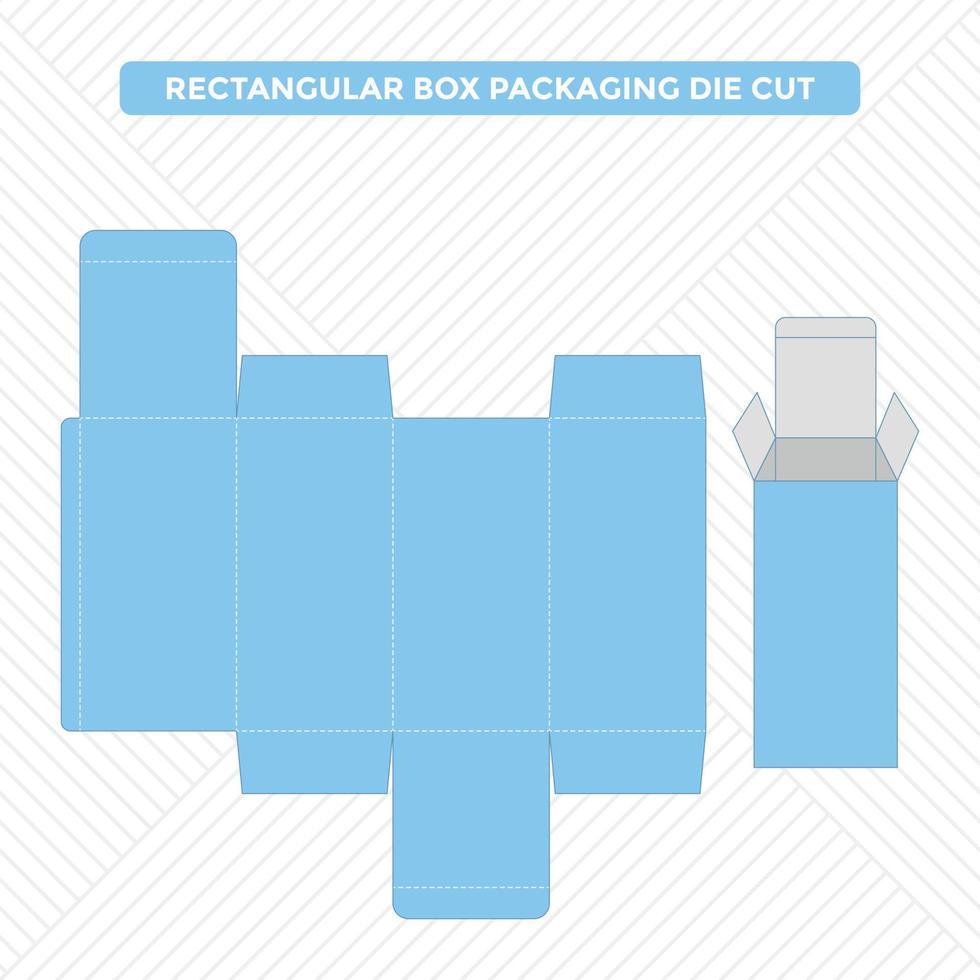 rectangular caja embalaje morir cortar modelo vector