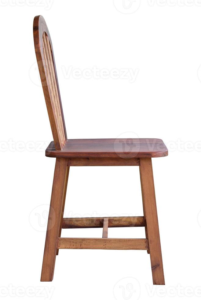 old wooden chair isolated on white with clipping path photo